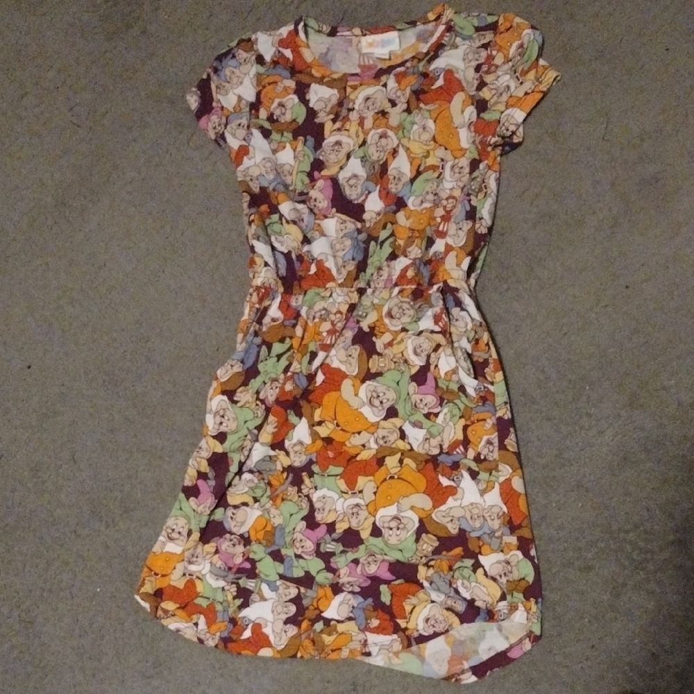 LuLaRoe Girl's Seven Dwarves Disney Print Dress